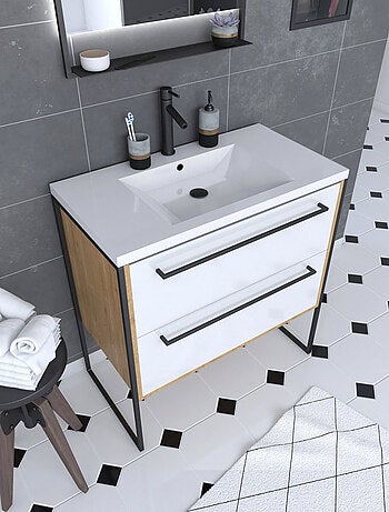 Pack meuble à tiroirs avec vasque en résine