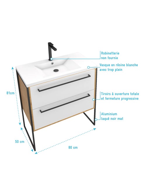 Pack meuble à tiroirs avec vasque en résine - Kiabi