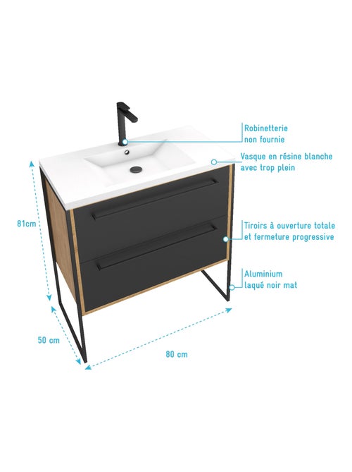 Pack meuble à tiroirs avec vasque en résine - Kiabi