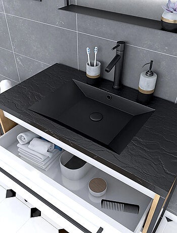 Pack meuble à tiroirs avec vasque en résine