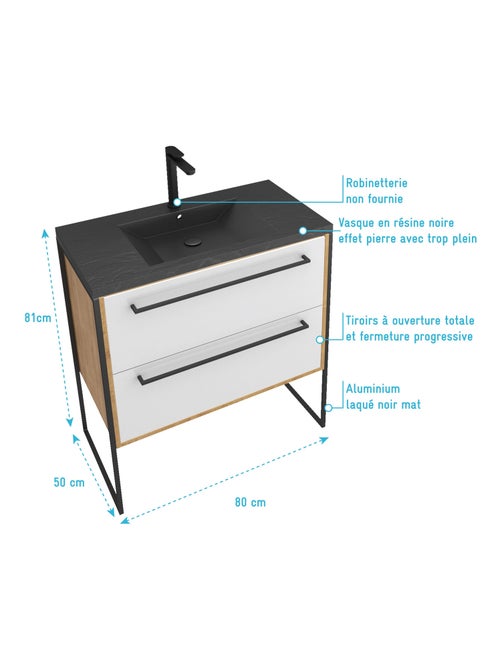 Pack meuble à tiroirs avec vasque en résine - Kiabi