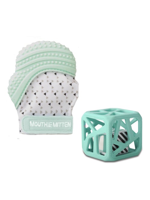 Pack mitaine de dentition et hochet cube de dentition - Vert - Kiabi