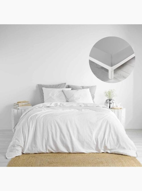 Pack parure coton lavé 57 fils + dh linette - Kiabi Pack parure coton lavé 57 fils + dh linette - Kiabi