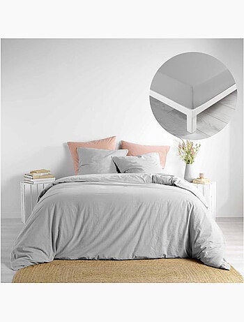 Pack parure coton lavé 57 fils + DH Linette