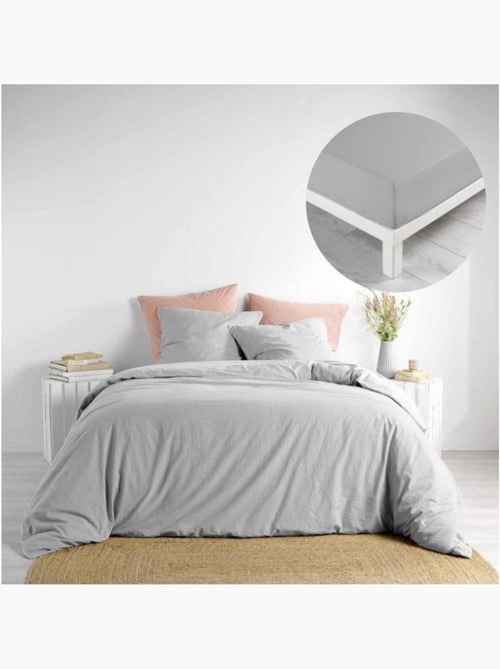 Pack parure coton lavé 57 fils + DH Linette - Kiabi