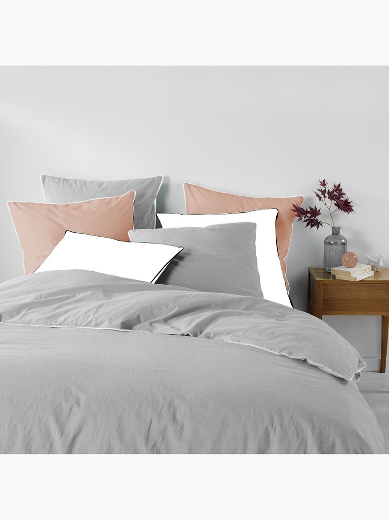 Pack parure coton lavé 57 fils + DH Linette Gris - Kiabi