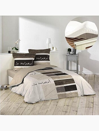 Pack parure de couette + drap housse 160x200