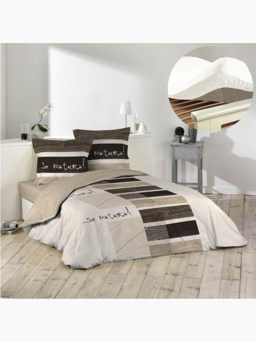 Pack parure de couette + drap housse 160x200 - Kiabi Pack parure de couette + drap housse 160x200 - Kiabi