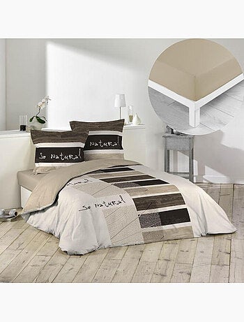Pack parure de couette + drap housse 160x200