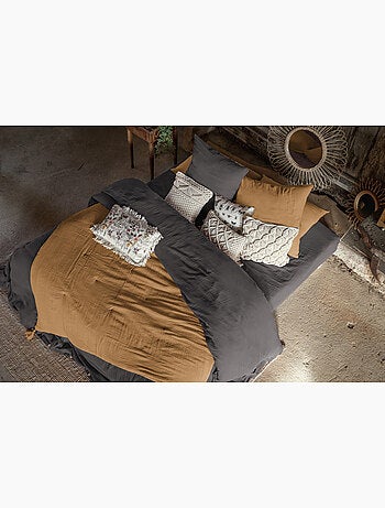 Pack parure de lit en gaze de coton + drap housse + 2 taies