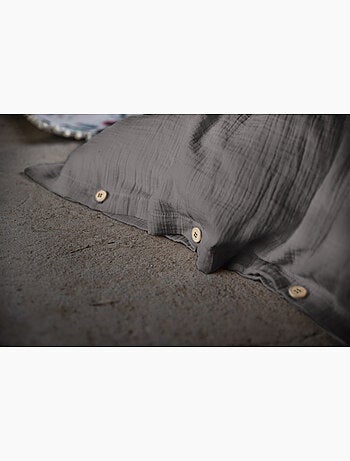 Pack parure de lit en gaze de coton + drap housse + 2 taies