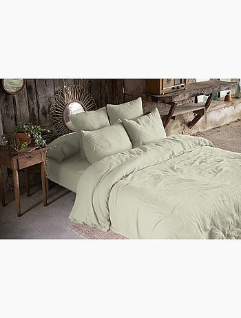 Pack parure de lit en gaze de coton + drap housse + 2 taies