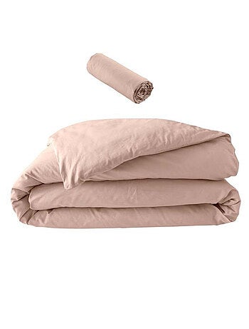 Pack Parure de Lit Percale Unie 78 Fils + Drap-Housse