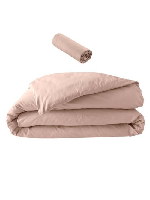 Pack Parure de Lit Percale Unie 78 Fils + Drap-Housse - Kiabi