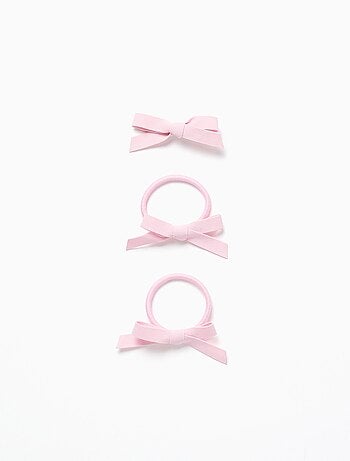 Pack Pince + 2 Élastiques à Cheveux avec Nœud