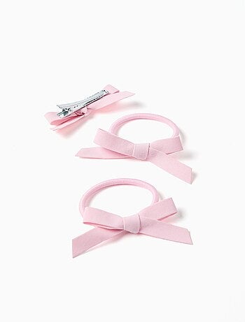 Pack Pince + 2 Élastiques à Cheveux avec Nœud