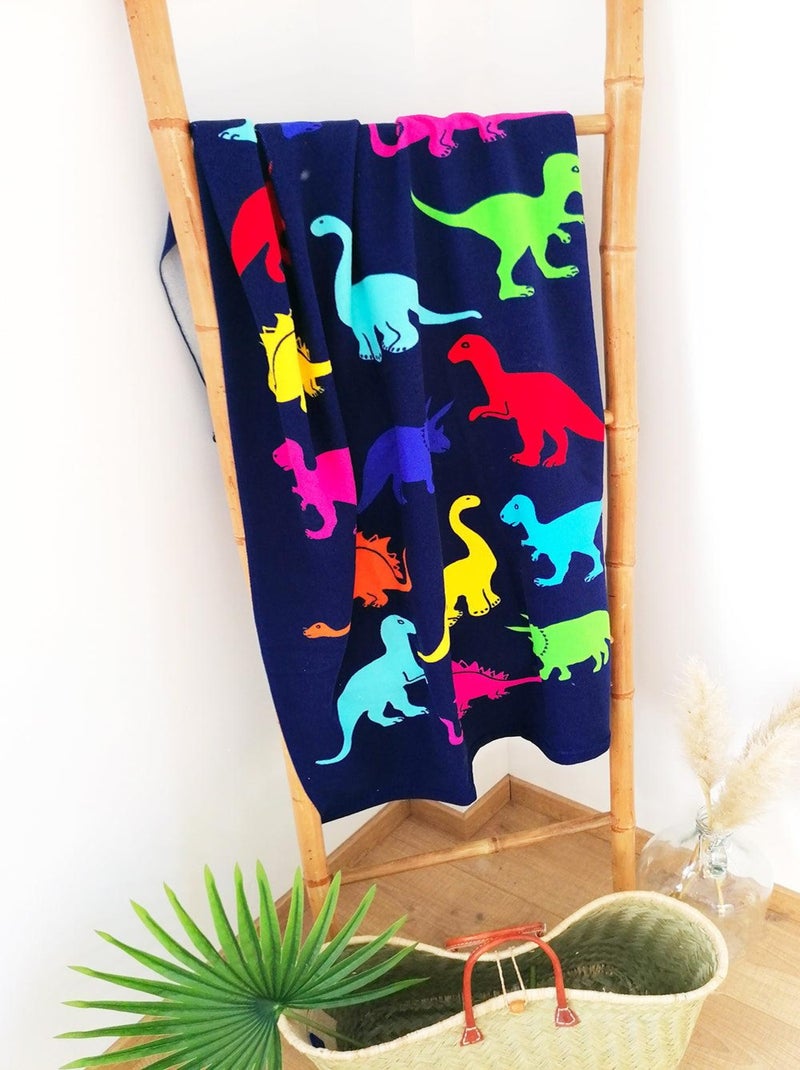Pack ponchos et serviette microfibre enfant Dino Bleu marine - Kiabi