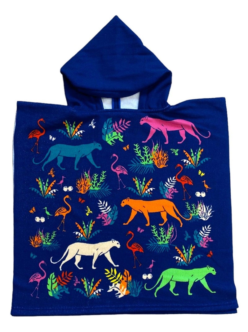 Pack ponchos et serviette microfibre enfant Dino Bleu marine - Kiabi