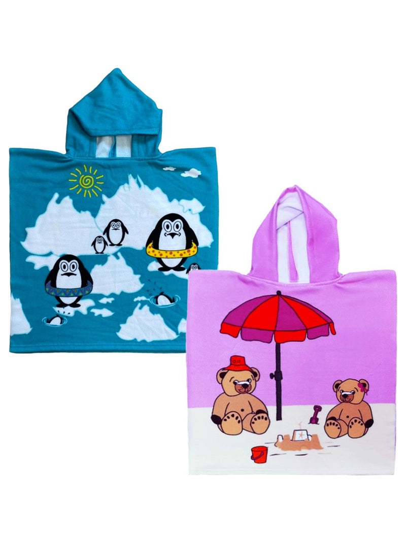 Harry Bear Poncho Da Bagno, Asciugamano Spiaggia Unicorno, Accappatoio Da Bagno Bambino, Taglia Unica Rosa
