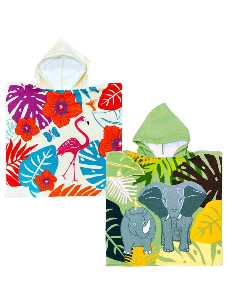 Pack ponchos microfibre enfant Elephant+ Lindy Multicolore - Kiabi