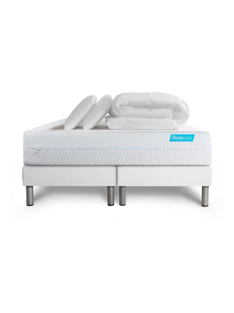 Pack Prêt à dormir avec Matelas Mémoire de forme BODYCARE Blanc - Kiabi