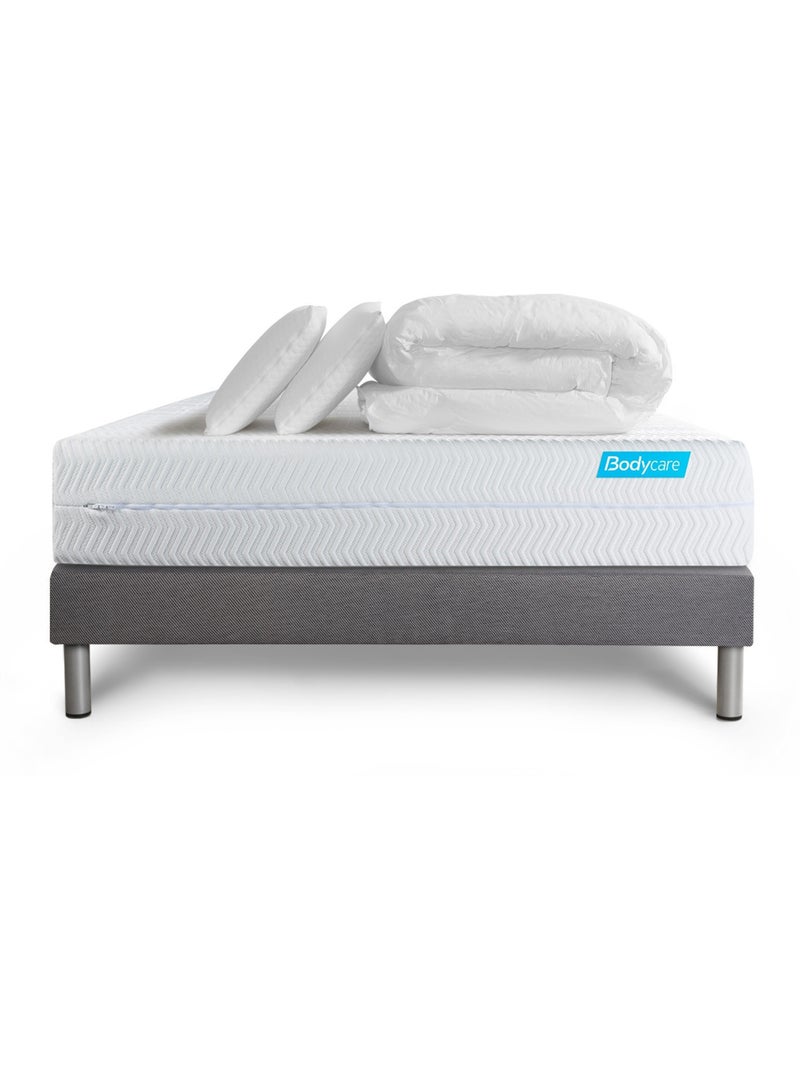 Pack Prêt à dormir avec Matelas Mémoire de forme BODYCARE Gris - Kiabi