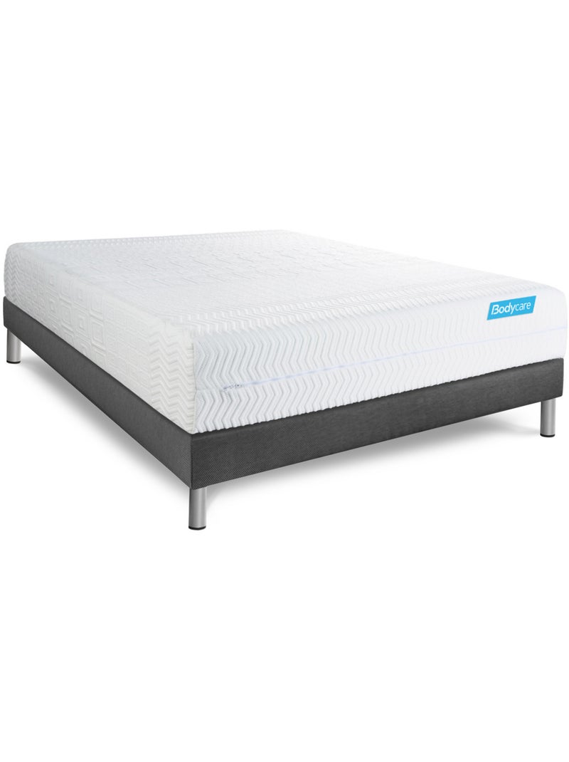 Pack Prêt à dormir avec Matelas Mémoire de forme BODYCARE Gris - Kiabi