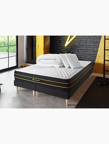 Pack Prêt à dormir avec Matelas Mémoire de forme et micro ressorts ensachés Sleepfit