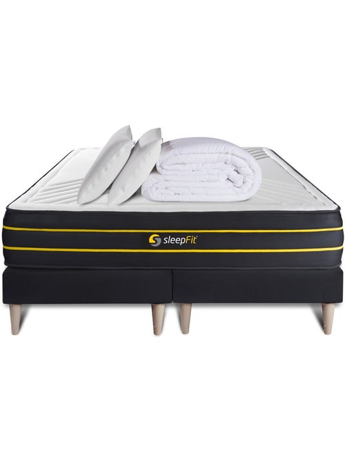 Pack Prêt à dormir avec Matelas Mémoire de forme et micro ressorts ensachés Sleepfit - Kiabi
