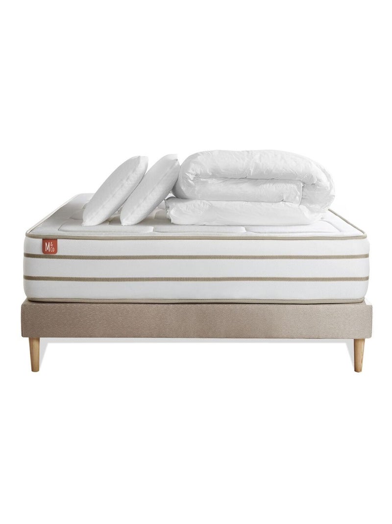 Pack Prêt à dormir avec Matelas Mémoire de forme Marmottes & Co Beige - Kiabi