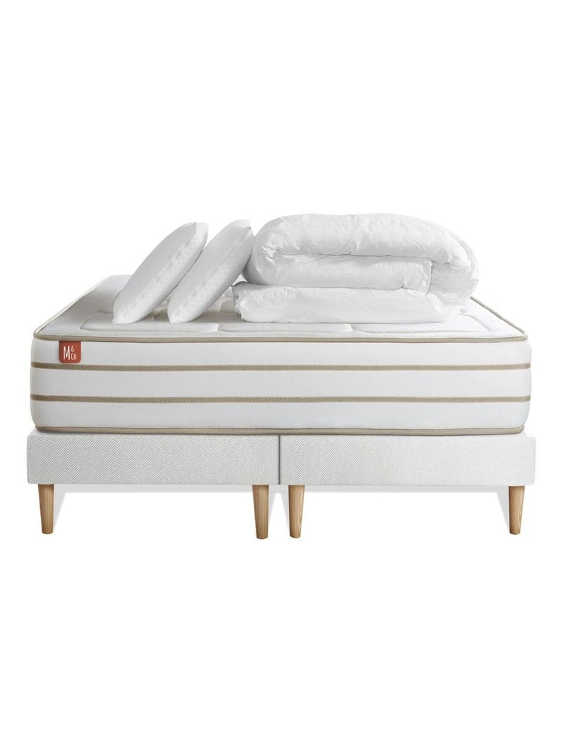 Pack Prêt à dormir avec Matelas Mémoire de forme Marmottes & Co Blanc - Kiabi