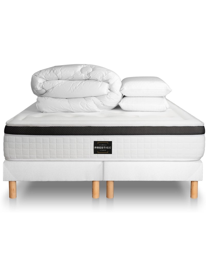 Pack Prêt à dormir avec Matelas Mémoire de forme Prestige literie Blanc - Kiabi