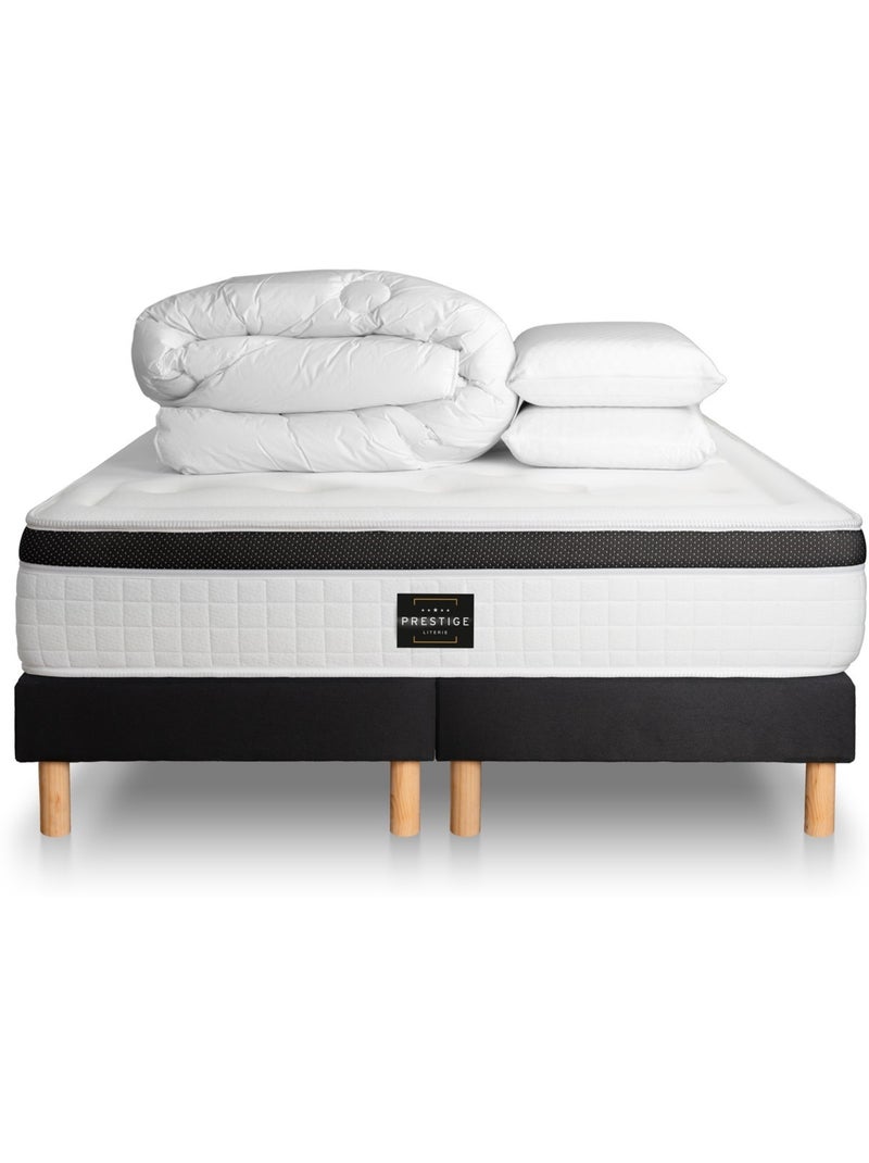 Pack Prêt à dormir avec Matelas Mémoire de forme Prestige literie Noir - Kiabi