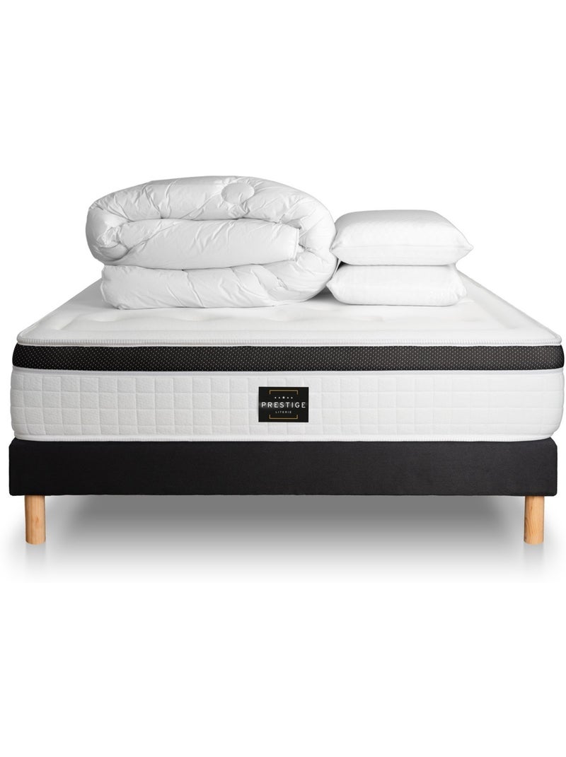 Pack Prêt à dormir avec Matelas Mémoire de forme Prestige literie Noir - Kiabi