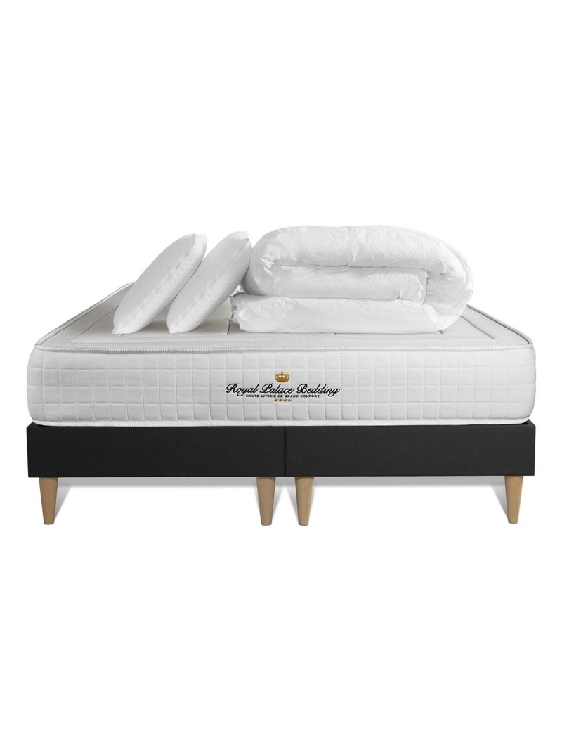 Pack Prêt à dormir avec Matelas Mémoire de forme ROYAL PALACE BEDDING Noir - Kiabi
