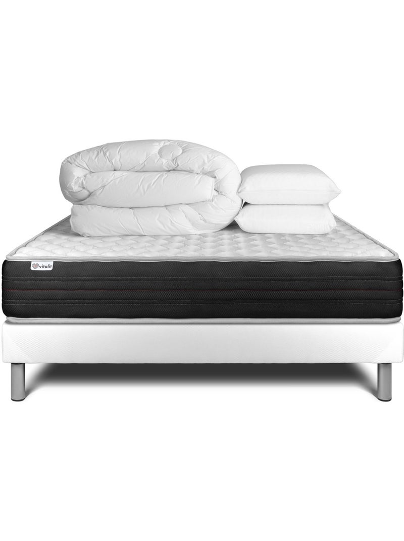 Pack Prêt à dormir avec Matelas Mousse polyuréthane à mémoire de forme VITALIT Blanc - Kiabi