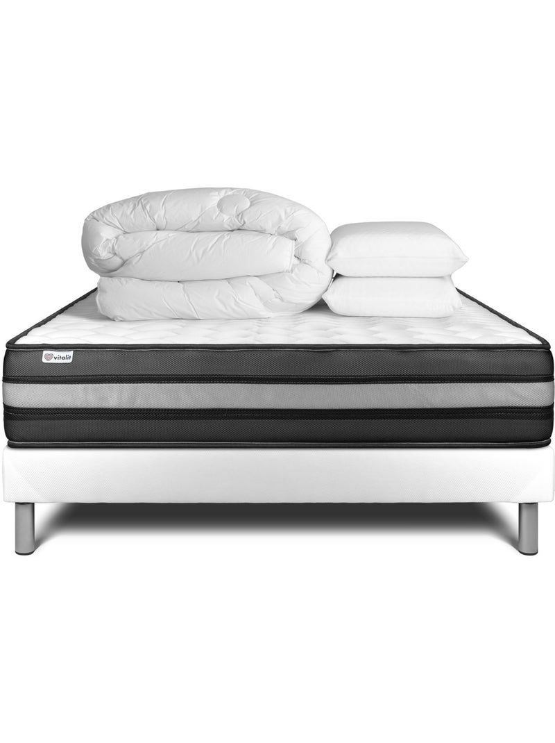 Pack Prêt à dormir avec Matelas Mousse polyuréthane à mémoire de forme VITALIT Blanc - Kiabi