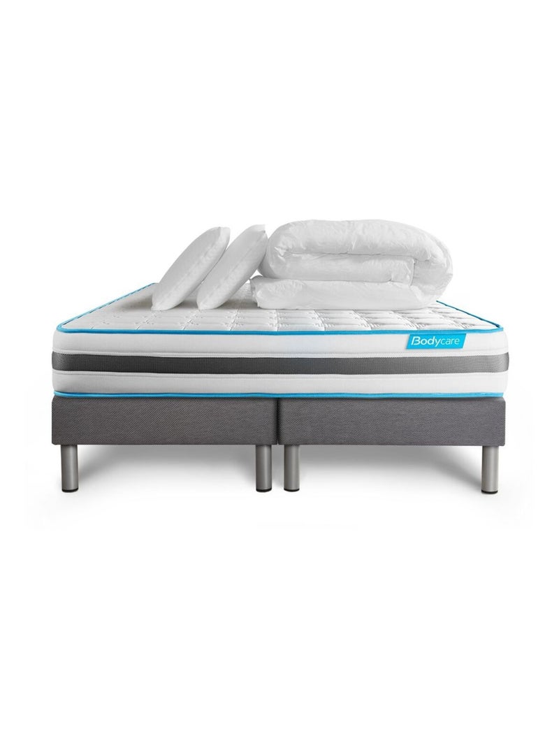 Pack Prêt à dormir avec Matelas Ressorts ensachés BODYCARE Gris - Kiabi