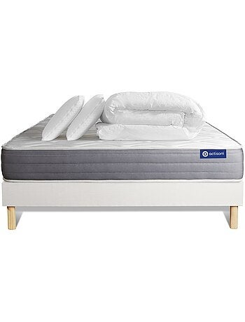 Pack Prêt à dormir avec Matelas Ressorts ensachés et mémoire de forme ACTISOM