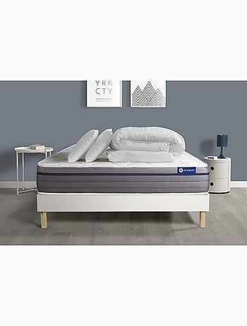 Pack Prêt à dormir avec Matelas Ressorts ensachés et mémoire de forme ACTISOM