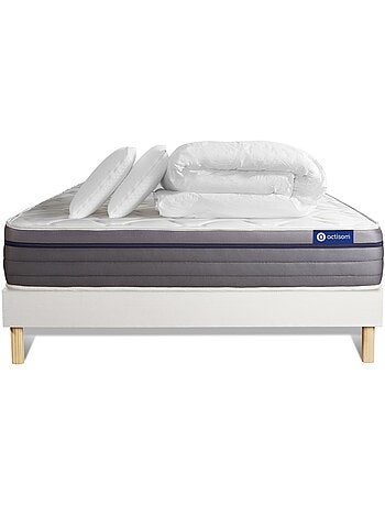 Pack Prêt à dormir avec Matelas Ressorts ensachés et mémoire de forme ACTISOM