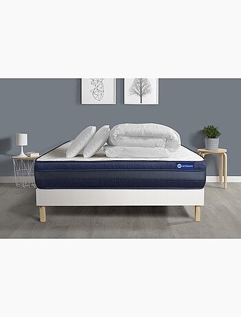 Pack Prêt à dormir avec Matelas Ressorts ensachés et mémoire de forme ACTISOM