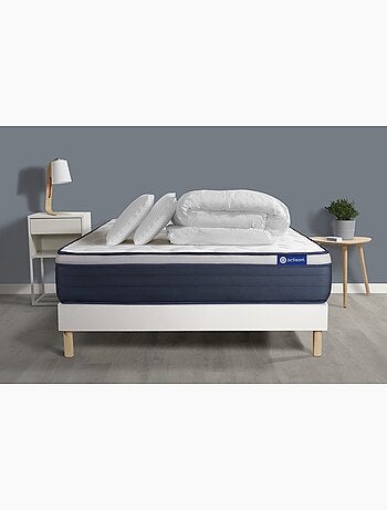 Pack Prêt à dormir avec Matelas Ressorts ensachés et mémoire de forme ACTISOM