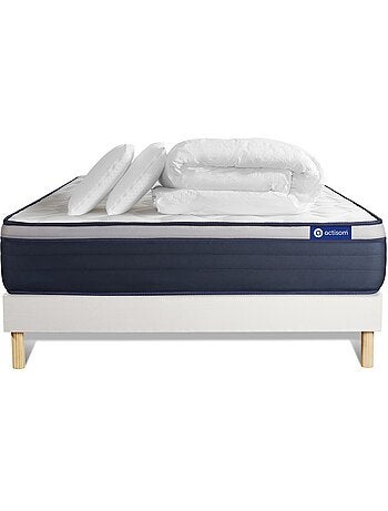Pack Prêt à dormir avec Matelas Ressorts ensachés et mémoire de forme ACTISOM