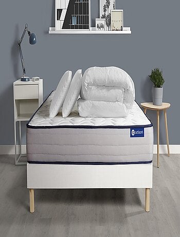 Pack Prêt à dormir avec Matelas Ressorts ensachés et mémoire de forme ACTISOM