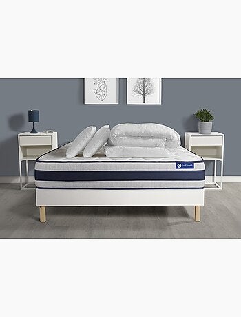 Pack Prêt à dormir avec Matelas Ressorts ensachés et mémoire de forme ACTISOM