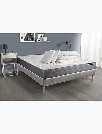 Pack Prêt à dormir avec Matelas Ressorts ensachés et mémoire de forme ACTISOM