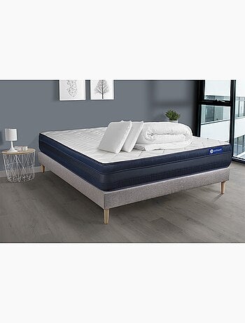 Pack Prêt à dormir avec Matelas Ressorts ensachés et mémoire de forme ACTISOM