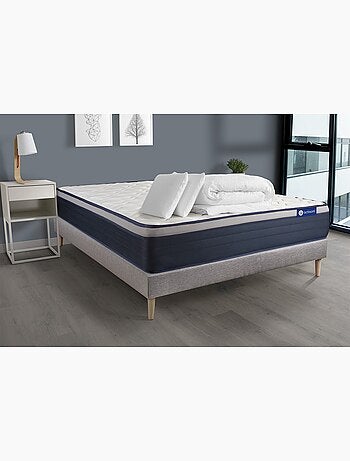 Pack Prêt à dormir avec Matelas Ressorts ensachés et mémoire de forme ACTISOM