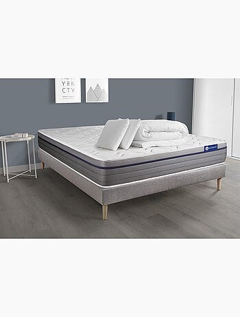 Pack Prêt à dormir avec Matelas Ressorts ensachés et mémoire de forme ACTISOM
